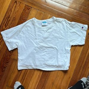 Champion Cropped White Tee